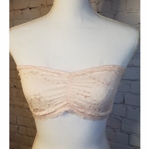 Free People Light Pink Lace Bralette Large